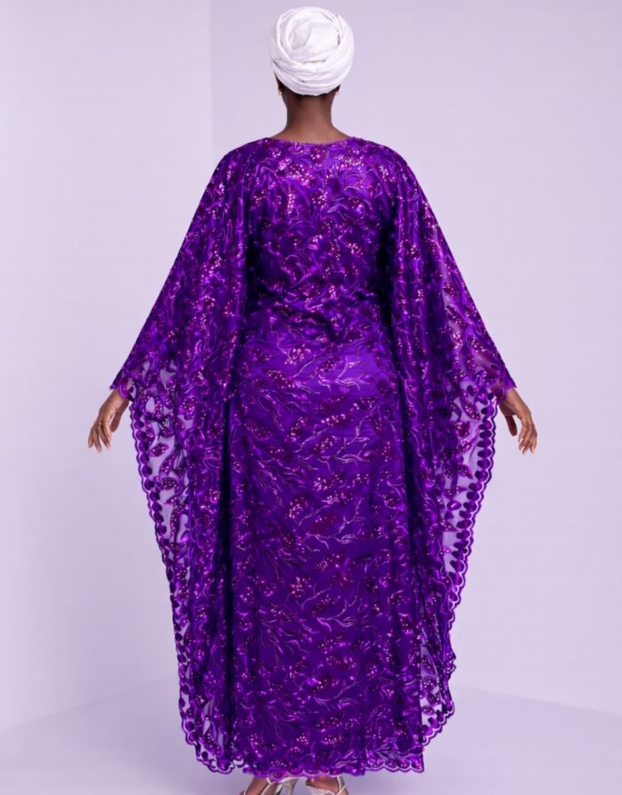 Lagos Purple Lace Boubou - Image 3
