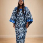 Bilqis Blue Embellished African Print Boubou