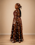 Fatoumata Brown Swiss Lace Dress - Image 4