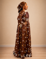 Fatoumata Brown Swiss Lace Dress - Image 2