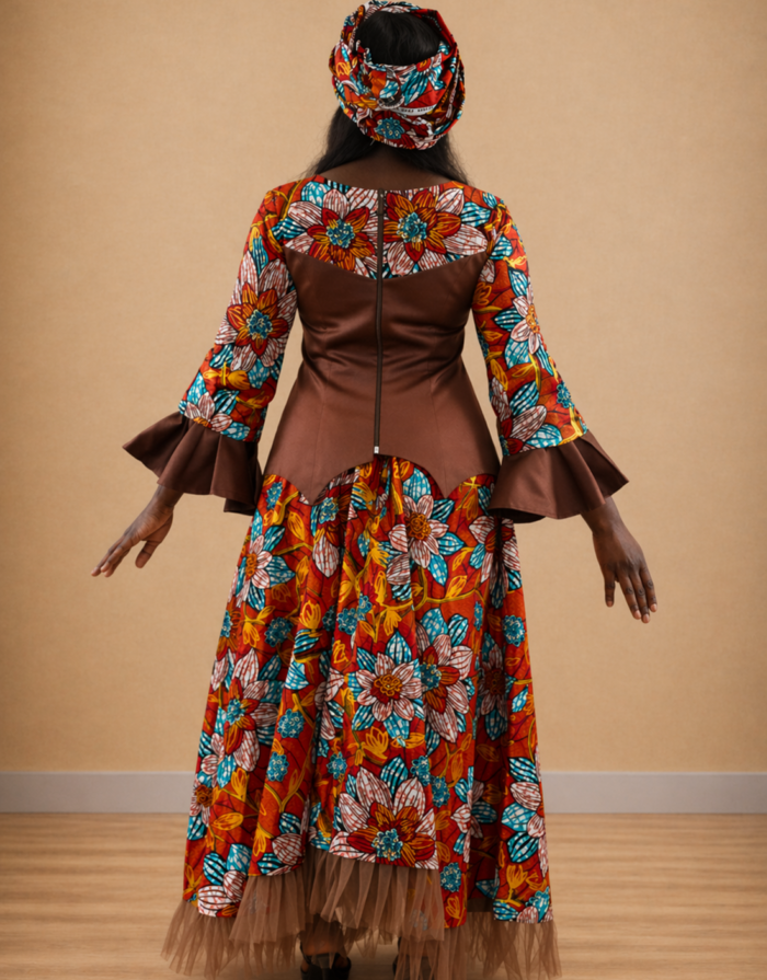 Hadiza Red Embellished African Print Co-ord - Image 3