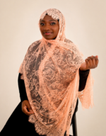 Raneem Peach Embellished Chantilly Midi Mayafi - Image 2