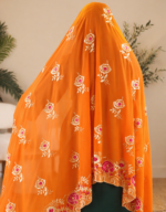 Raniya Orange Maxi Chiffon Mayafi - Image 2