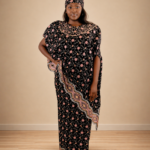Rashida Black & Pink Embroidered Boubou
