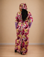 Sadiya Purple Embellished African Print Dress - Image 3