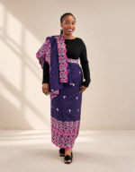 Sahira Purple Embroidered Swiss Lace Toub