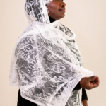 Sereen White Embellished Chantilly Midi Mayafi