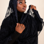 Tameem Navy Blue Embellished Chantilly Midi Mayafi