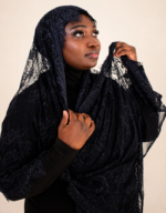 Tameem Navy Blue Embellished Chantilly Midi Mayafi