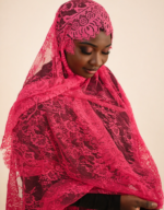 Zareen Hot Pink Embellished Chantilly Midi Mayafi