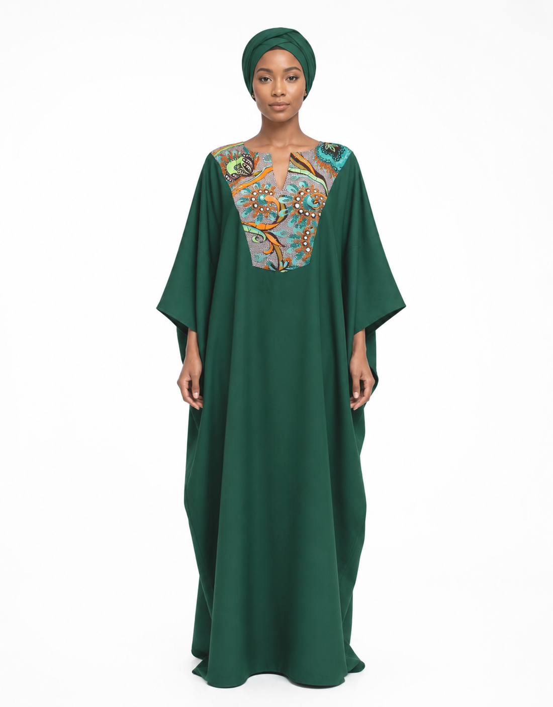Saran Green Boubou Front Saran Green Boubou - Image 1