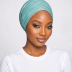 Light Blue African Raw Silk Scarf